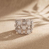 1.05 Ct Round Cut Openwork Bubble Moissanite Ring White