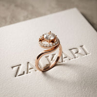 1.25 Ct Round Cut Floating Halo Moissanite Ring Rose Gold