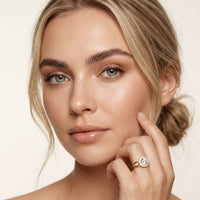 1.25 Ct Round Cut Halo Vintage-Inspired Moissanite Ring Gold