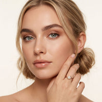 0.15 Ct Round Cut Moissanite Cluster Bypass Twist Ring Rose Gold