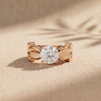 1.50 Ct Round Cut Solitaire Moissanite Ring Rose Gold