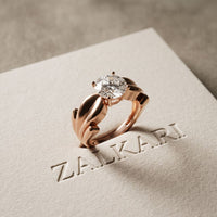 1.50 Ct Round Cut Solitaire Moissanite Ring Rose Gold