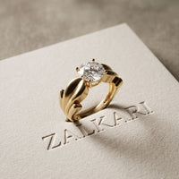 1.50 Ct Round Cut Solitaire Moissanite Ring Gold