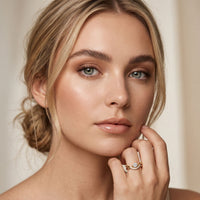 0.35 Ct Round Cut Moissanite Chevron Pavé Solitaire Ring for Women Gold