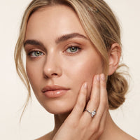 0.30 Ct Round Cut Moissanite Twist Accent Solitaire Ring for Women White