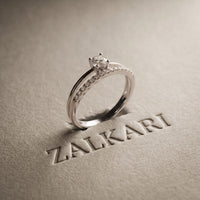 0.40 Ct Round Cut Moissanite Floating Pavé Solitaire Ring for Women White