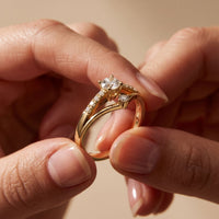 0.40 Ct Round Cut Moissanite Open Split Shank Solitaire Ring for Women Gold