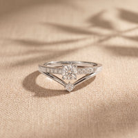 0.40 Ct Round Cut Moissanite Open Split Shank Solitaire Ring for Women White