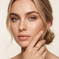0.20 Ct Round Cut Moissanite Open Loop Solitaire Ring for Women Rose Gold