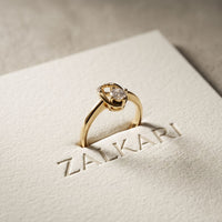 0.20 Ct Round Cut Moissanite Open Loop Solitaire Ring for Women Gold