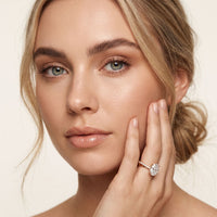 2.80 Ct Oval Cut Moissanite Classic Pavé Solitaire Ring for Women Rose Gold