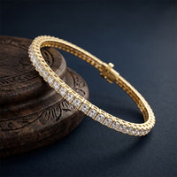 4.55 Ct Princess Cut Moissanite Tennis Bracelet for Women Gold