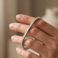 4.55 Ct Princess Cut Moissanite Tennis Bracelet for Women White