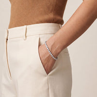 10.50 Ct Round Cut Moissanite Sculpted Bar Bracelet for Women White