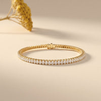 11.85 Ct Oval Cut Moissanite Oval Brilliance Tennis Bracelet for Women Gold