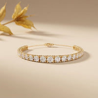 8.05 Ct Round Cut Moissanite Graduated Tennis Bracelet for Women Gold