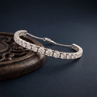 8.05 Ct Round Cut Moissanite Graduated Tennis Bracelet for Women White