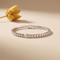 5.75 Ct Round Cut Moissanite Pear Center Tennis Bracelet for Women White