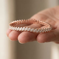 8.50 Ct Marquise Cut Moissanite Leaf Link Tennis Bracelet Rose Gold