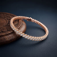 8.50 Ct Marquise Cut Moissanite Leaf Link Tennis Bracelet Rose Gold