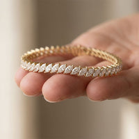 8.50 Ct Marquise Cut Moissanite Leaf Link Tennis Bracelet Gold