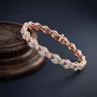 9 Ct Marquise and Pear Cut Petal Harmony Moissanite Bracelet for Women Rose Gold