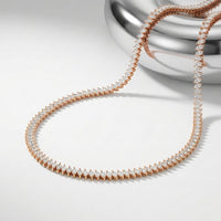 18.50 Ct Marquise Cut Moissanite Leaf Link Tennis Necklace for Women Gold Vermeil (2.5 Micron) Rose Gold