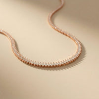18.50 Ct Marquise Cut Moissanite Leaf Link Tennis Necklace for Women Gold Vermeil (2.5 Micron) Rose Gold
