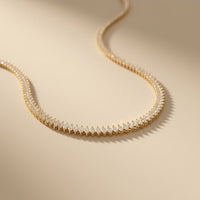 18.50 Ct Marquise Cut Moissanite Leaf Link Tennis Necklace for Women Gold Vermeil (2.5 Micron) Gold