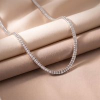 24.06 Ct Emerald Cut Moissanite Baguette Line Tennis Necklace Gold Vermeil (2.5 Micron) White
