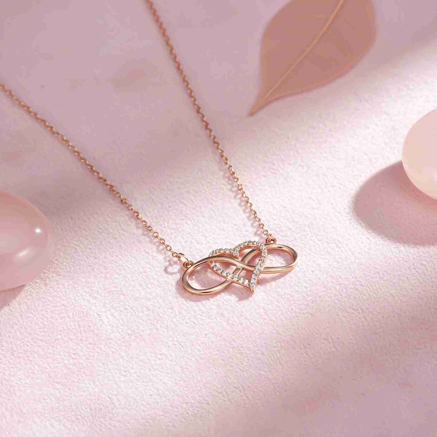Sterling Silver Heart Infinity Necklace