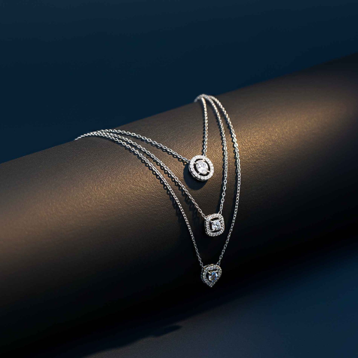 Silver Layered Queens Necklace Gold Vermeil (2.5 Micron) - product view
