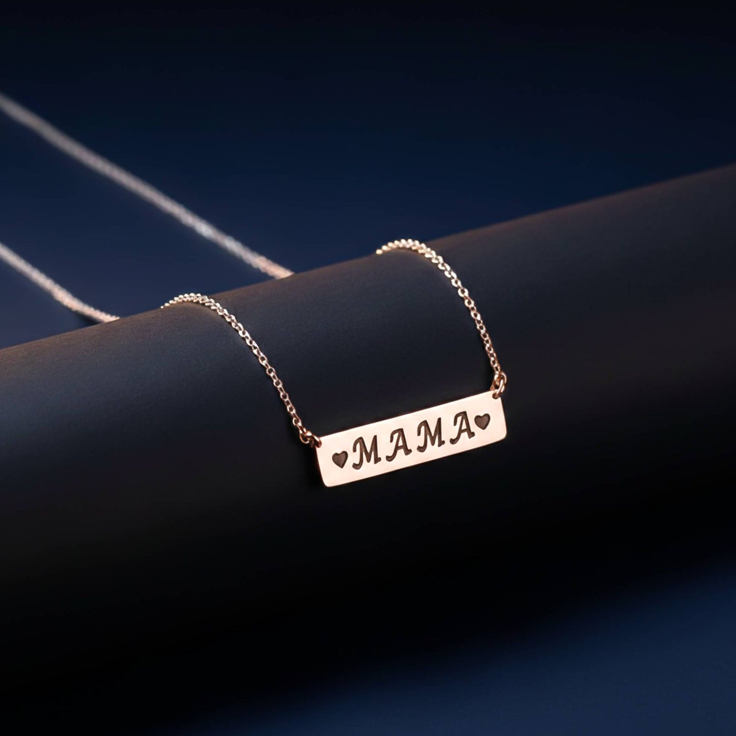 Silver MAMA (Mom) Necklace For Mother's Gold Vermeil (2.5 Micron) - product view