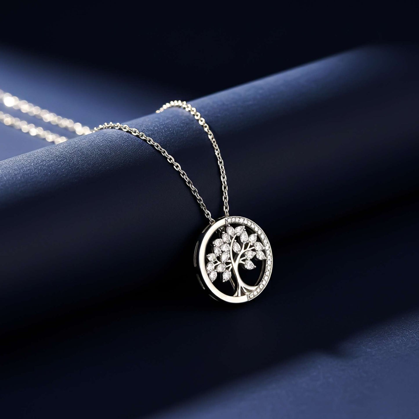 Silver Tree Circle Pendant