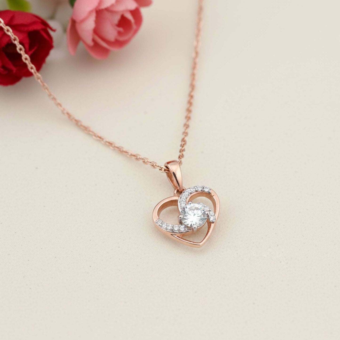 Sterling Silver Heart Love Pendant Gold Vermeil (2.5 Micron) - product view