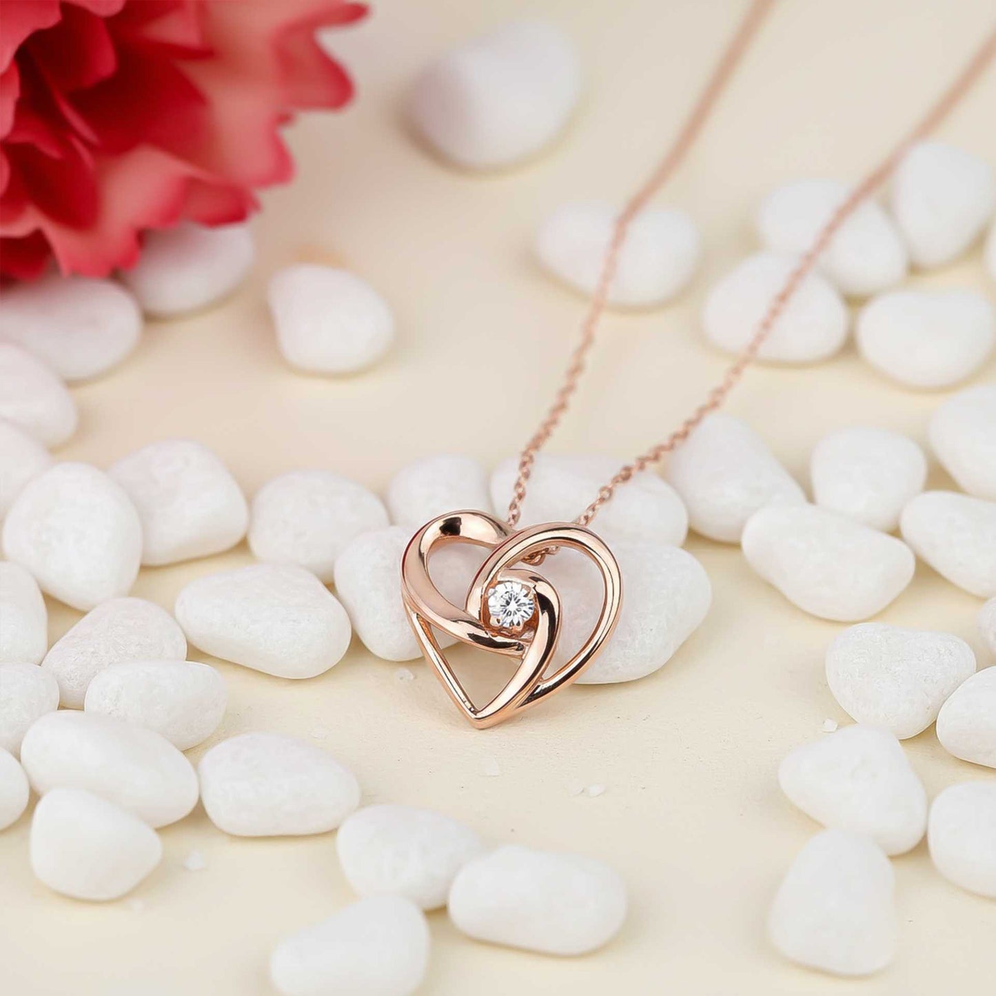 Sterling Silver Heart Diamond Pendant