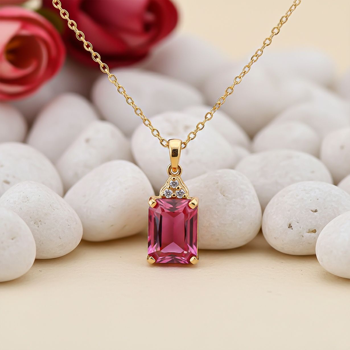 Sterling Silver Golden Gracious Ruby Pendant