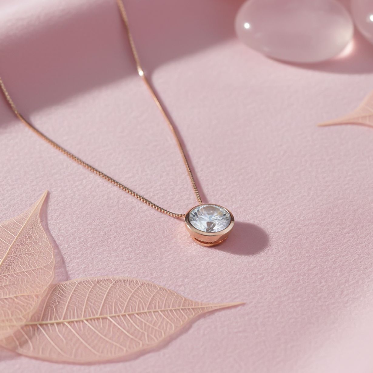 Silver Classic Solitaire Bezel Pendant Gold Vermeil (2.5 Micron) - product view