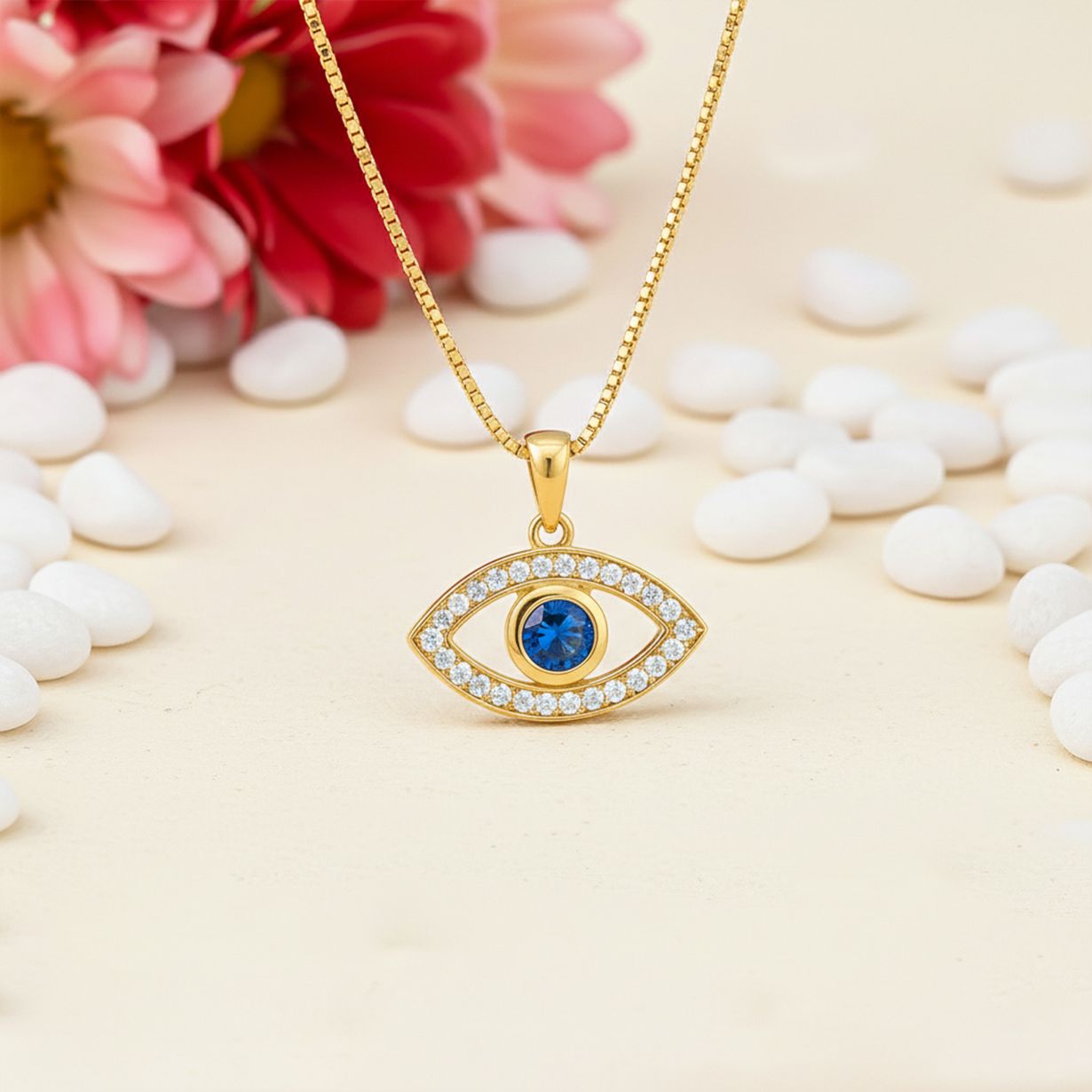 Silver Evil Eye Pendant Gold Vermeil (2.5 Micron) - product view