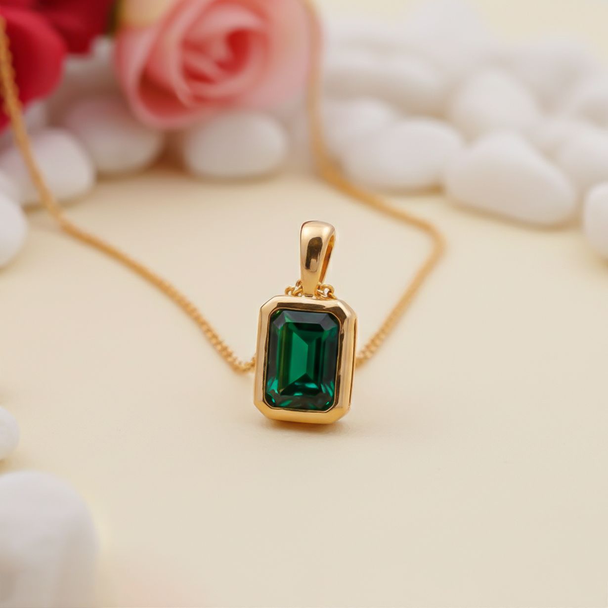 Sterling SilverEvergreen Solitaire Pendant Gold Vermeil (2.5 Micron) - alternate view