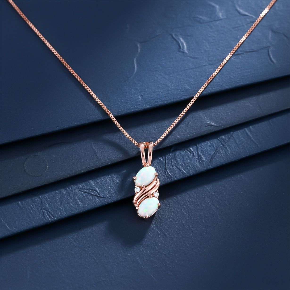 Silver Swirl Twisted Opal Pendant Gold Vermeil (2.5 Micron) - product view