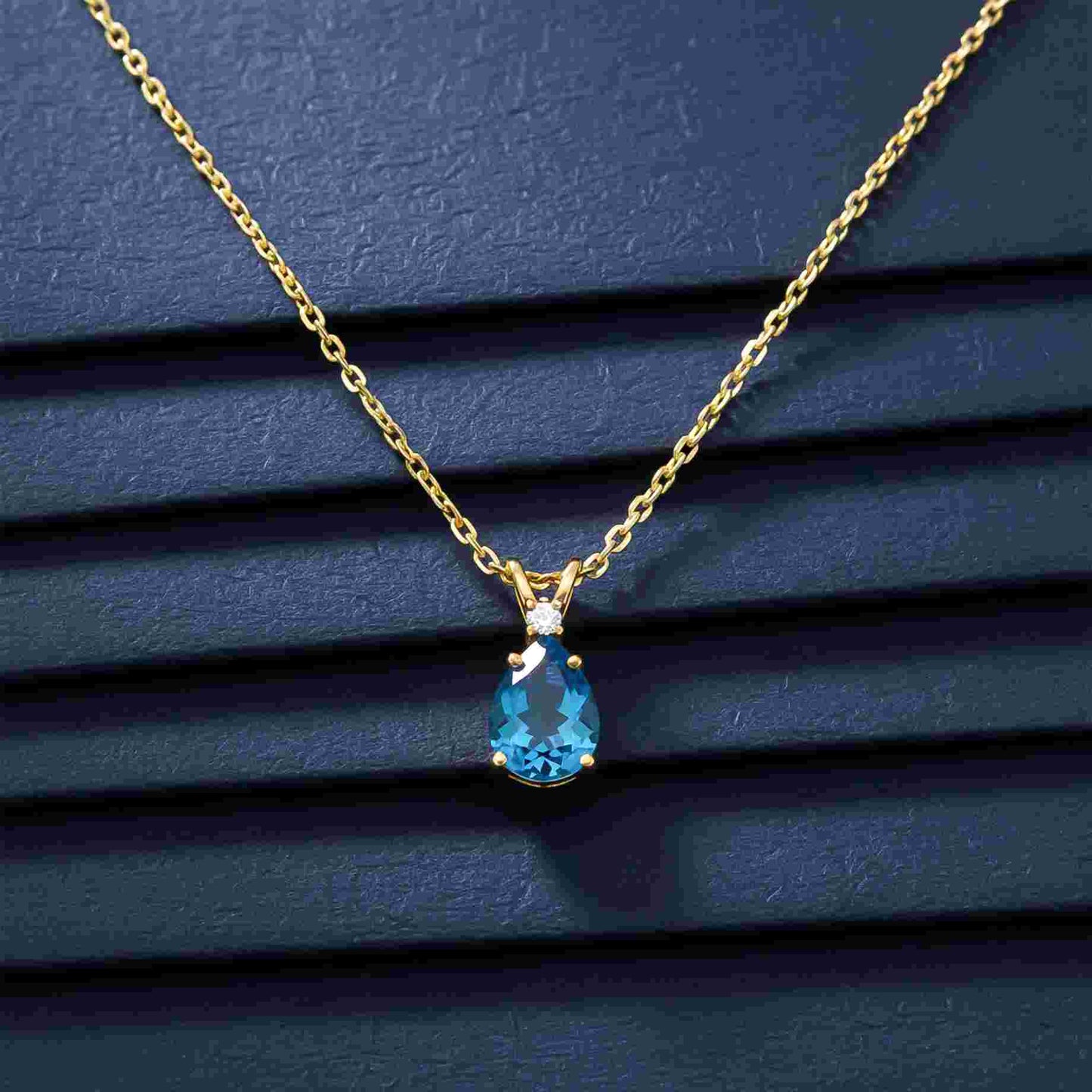 Silver Teardrop Topaz Pendant