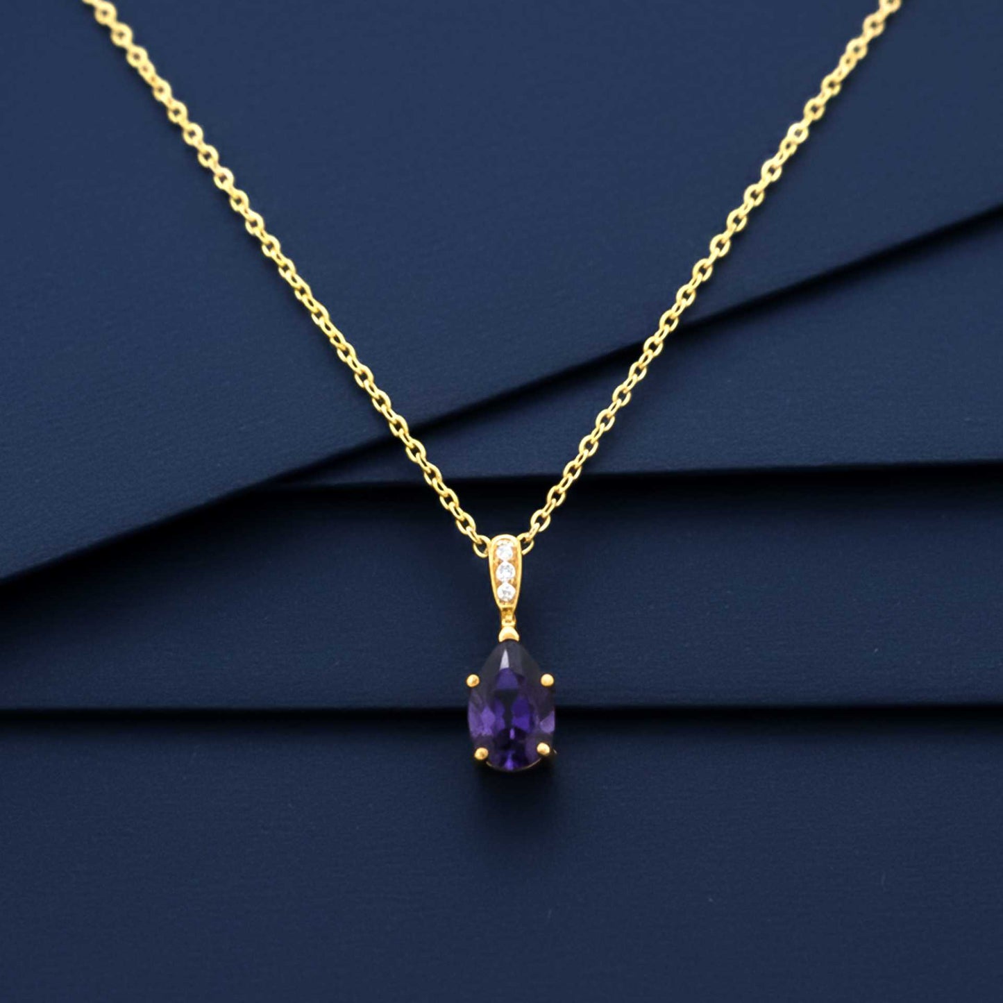 Silver Tanzanite Solitary Pendant Gold Vermeil (2.5 Micron) - product view