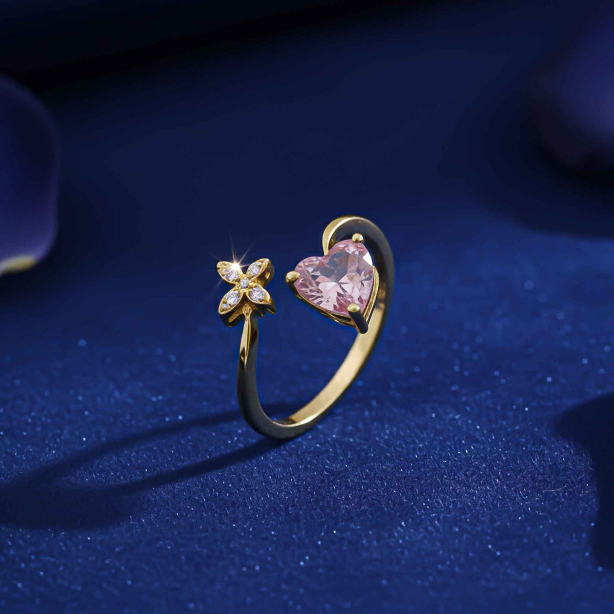 Golden Open Heart Stackable Ring Gold Vermeil (2.5 Micron)