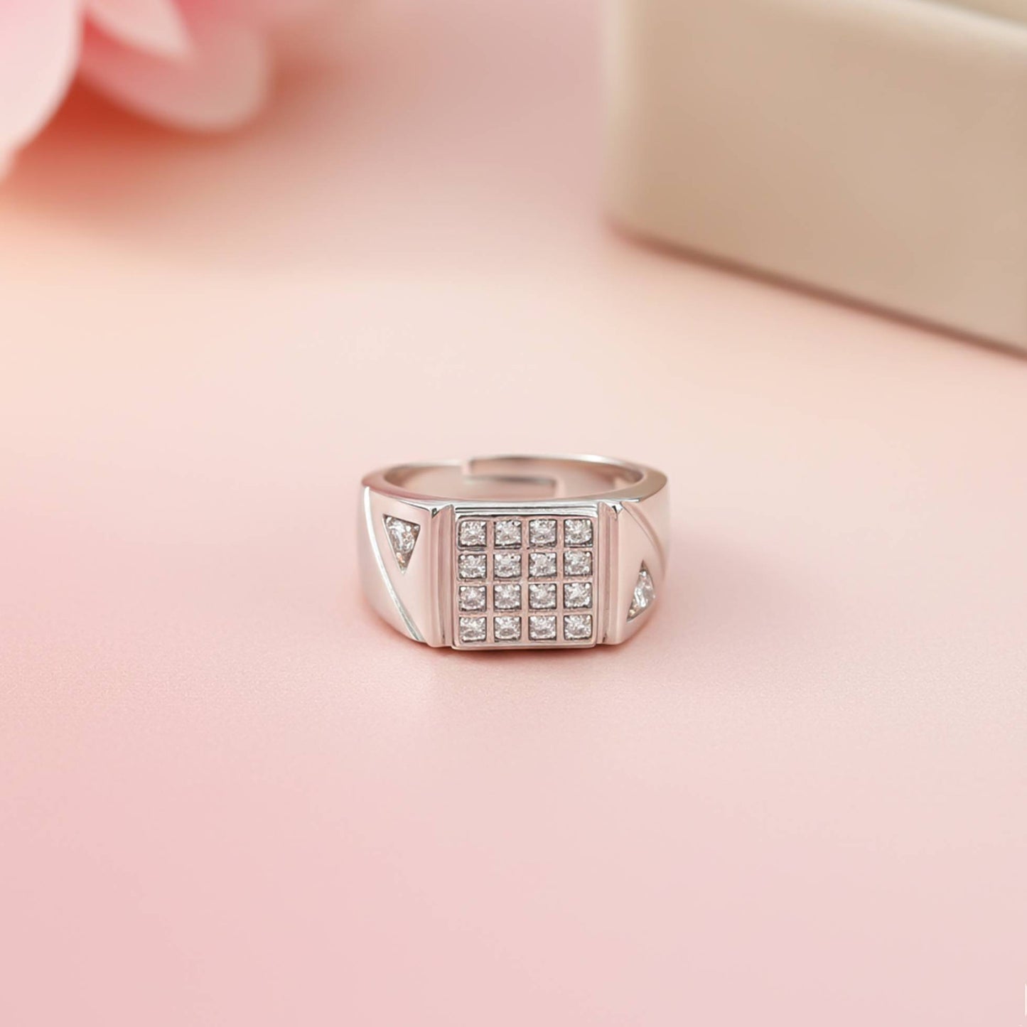 Silver Cluster Ring Band For Him Gold Vermeil (2.5 Micron)