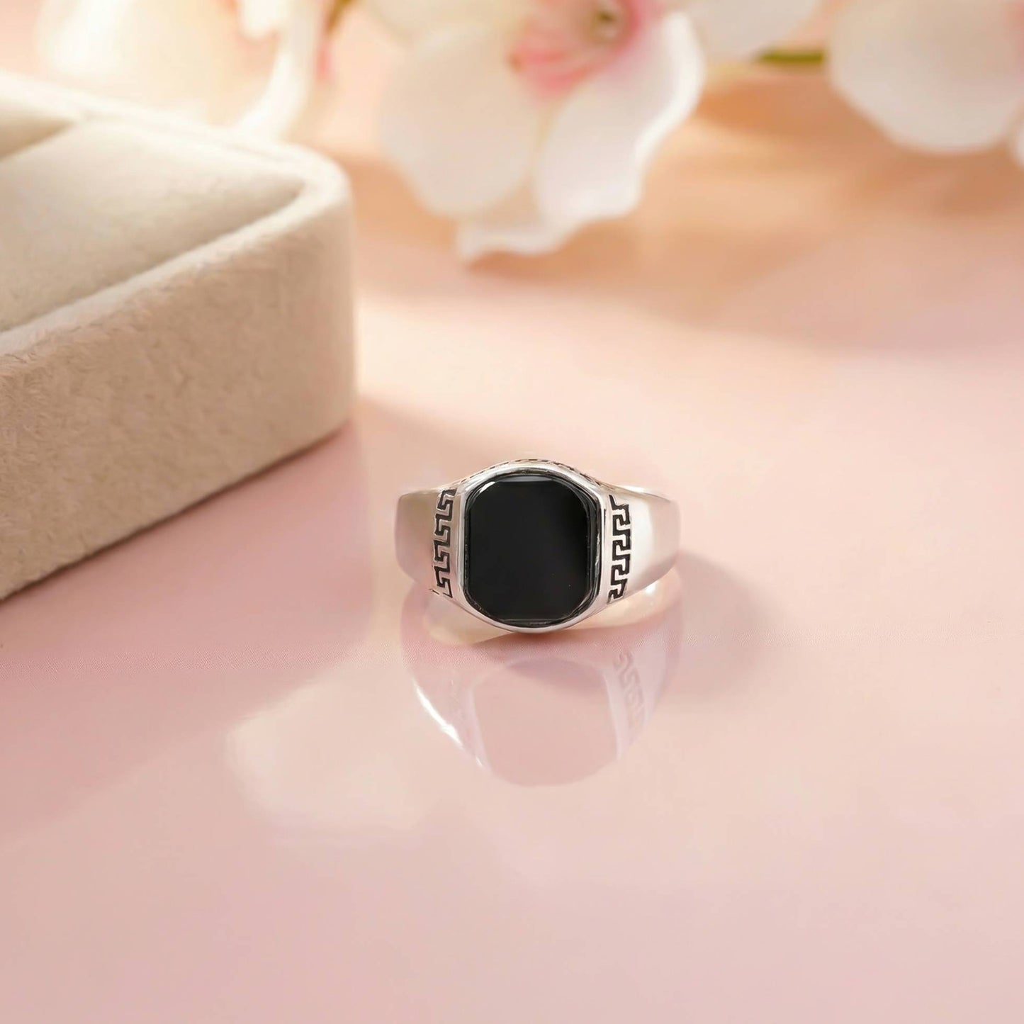 Silver Black Onyx Turkish Ring For Him Gold Vermeil (2.5 Micron)