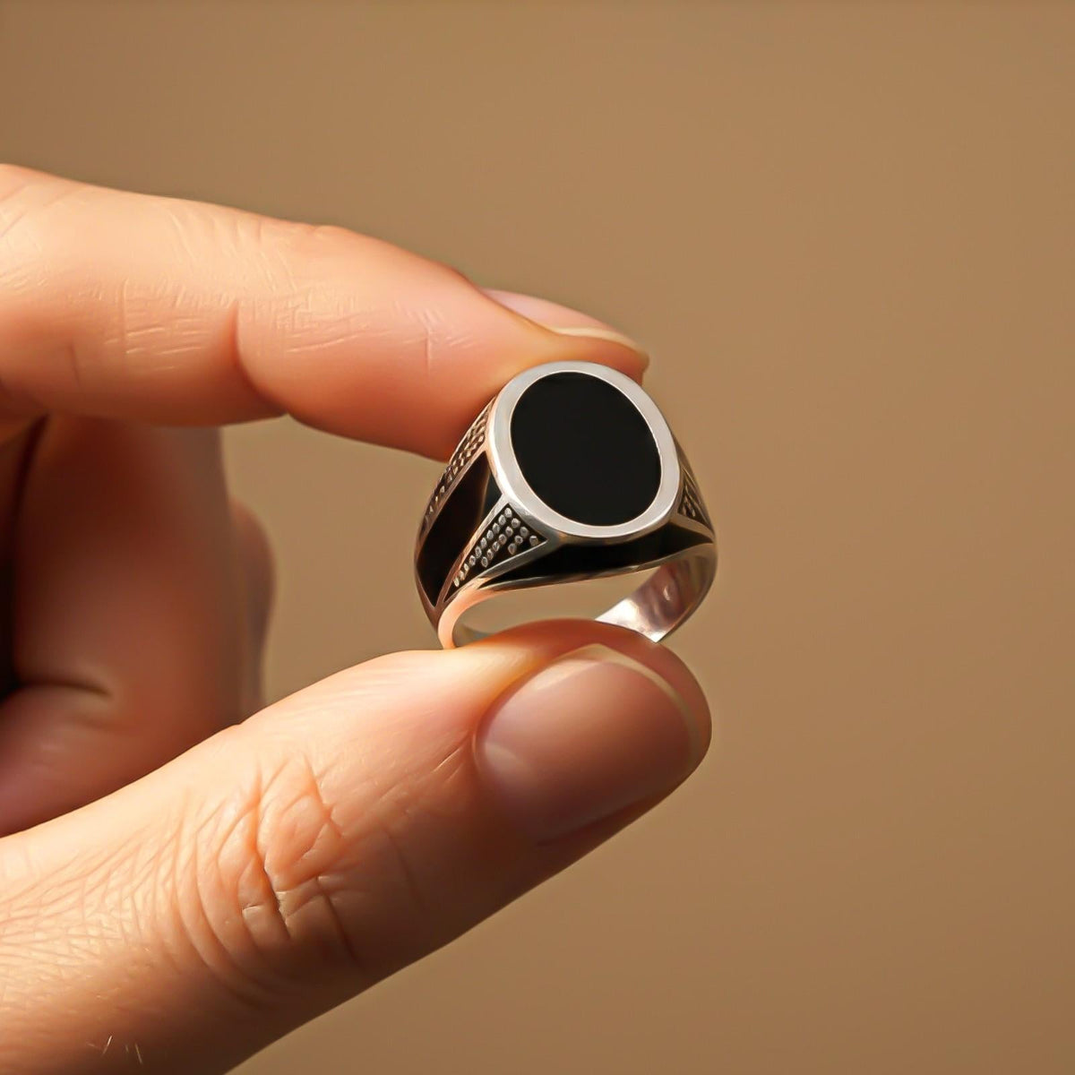 Silver Classic Signet Ring for Men Gold Vermeil (2.5 Micron) - alternate view