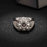 Silver Halo Statement Ring for Him