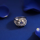 Silver Halo Statement Ring for Him
