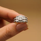 Silver Multi-Row Statement Ring for Him